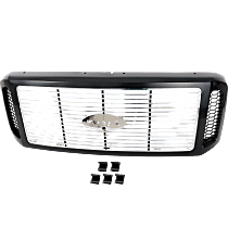 Upper Grille Assembly, Painted Black Shell with Chrome Insert
