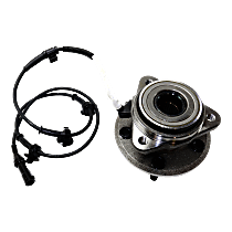 Front, Driver or Passenger Side Wheel Hub, AWD, 5 Lugs, With Bearing, With Sensor
