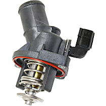 Thermostat Housing - Black, Plastic, Direct Fit, Sold individually, 3 Bolt Hole, Includes Sensor