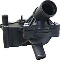 Thermostat Housing - Black, Plastic, Direct Fit, Upper and lower assembly, Sold Individually