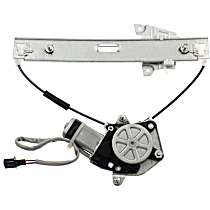 Rear, Passenger Side Power Window Regulator, With Motor