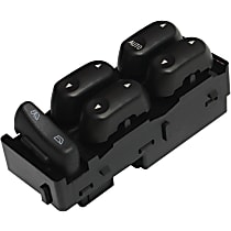 Front, Driver Side Window Switch, Black, 5-Button