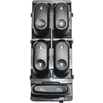 Front, Driver Side Window Switch, Black, 5-Button, Crew Cab Pickup