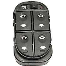 Front, Driver Side Window Switch, without Auto. Down, Black, 5-button