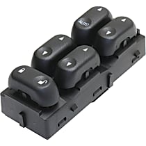 Front, Driver Side Window Switch, Black, 5-Button
