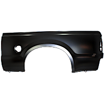 Rear, Driver Side Truck Bedside Panel, Primed, Outer Panel, with Tail Light Provision and Gas Door Hole, 7 Ft. Bed (Short Bed), For Models With Single Rear Wheels