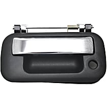 Tailgate Handle, Chrome Lever with Textured Black Bezel Plastic Without Camera Hole