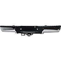Step Bumper, For Models Without Rear Object Sensor Holes, With Towing Package and Upgrade Payload Package, Chrome, Face Bar and Pads, Without mounting bracket(s)