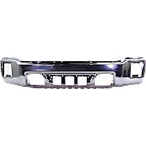 Front Bumper, Chrome, Without Mounting Brackets, Without Parking Aid Sensor Holes