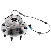 Front, Driver or Passenger Side Wheel Hub, With Bearing, With Sensor, 8 x 6.5 in. Bolt Pattern