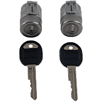 Door Lock Cylinder, Set of 2, Black keys Included, Chrome