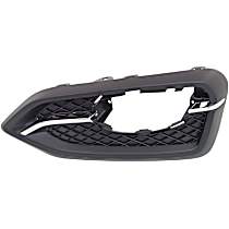 Front, Passenger Side Fog Light Trim, Coupe, Black and Chrome