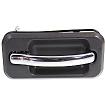 Rear, Passenger Side Exterior Door Handle, Black Bezel With Chrome Lever, Without Key Hole
