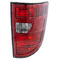 Passenger Side Tail Light, without Bulb, Halogen, Clear and Red Lens, CAPA CERTIFIED
