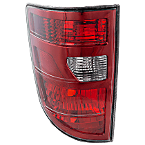 Driver Side Tail Light, without Bulb, Halogen, Clear and Red Lens, CAPA CERTIFIED