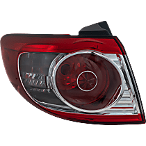 Driver Side, Outer Tail Light, With bulb(s), Halogen, Clear and Red Lens