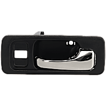 Front, Passenger Side Dark blue bezel with chrome lever Interior Door Handle, With Door Lock Hole, 4-Door, Sedan