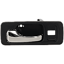 Front, Driver Side Dark blue bezel with chrome lever Interior Door Handle, With Door Lock Hole, 4-Door, Sedan