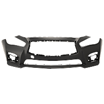 Front Primed Bumper Cover, Sport Model, Without Parking Aid Sensor Holes