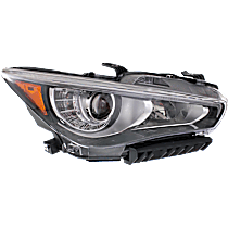 Passenger Side Headlight, With bulb(s), LED, Without Adaptive Frontlighting System