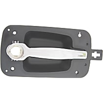 Front, Passenger Side Exterior Door Handle, Black Bezel With Chrome Lever, With Key Hole