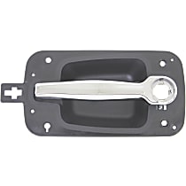 Front, Passenger Side Exterior Door Handle, Black Bezel With Chrome Lever, With Key Hole, With Key Set