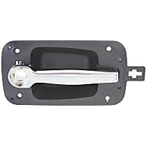 Front, Driver Side Exterior Door Handle, Black Bezel With Chrome Lever, With Key Hole