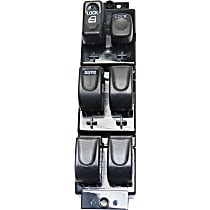 Front, Driver Side Window Switch, Black, 6-Button