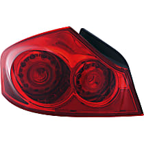 Driver Side Tail Light, With bulb(s), Halogen, Red Lens, Sedan