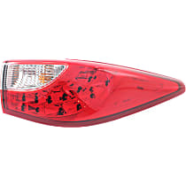 Passenger Side Tail Light, With bulb(s), Halogen, Clear and Red Lens