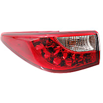 Driver Side Tail Light, With bulb(s), Halogen, Clear and Red Lens, CAPA CERTIFIED
