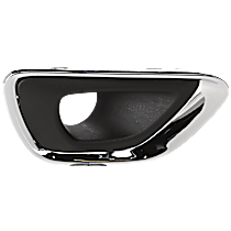 Front, Passenger Side Fog Light Trim, Black and Chrome, Except SRT Model