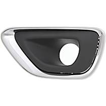 Front, Driver Side Fog Light Trim, Black and Chrome, Except SRT Model