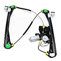 Front, Passenger Side Window Regulator, Power, With 2-Prong Connector