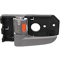 Front or Rear, Driver Side Interior Door Handle, Gray, With Door Lock Button