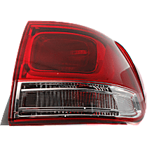 Passenger Side, Outer Tail Light, With bulb(s), Halogen, Clear and Red Lens