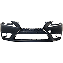 Front Primed Bumper Cover, Except C Model, For Models Without F Sport Package, With Fog Light Holes, With Parking Aid Sensor Holes, Without Headlight Washer Holes, CAPA CERTIFIED