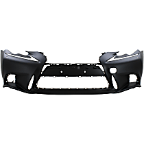 Front Primed Bumper Cover, Except C Model, For Models With F Sport Package, Sedan, With Fog Light Holes, Without Parking Aid Sensor Holes, With Headlight Washer Holes