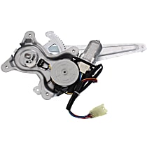 Rear, Passenger Side Window Regulator, Power, With 5 Prong Connector With Anti-Pinch Feature