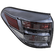 Driver Side, Outer Tail Light, With bulb(s), Halogen, Clear and Red Lens, Canada Built