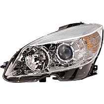 Driver Side Headlight, With bulb(s), Halogen, Clear Lens, CAPA CERTIFIED
