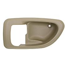 Front or Rear, Driver Side, Interior, Door Handle Trim, Plastic, Beige