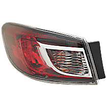 Driver Side, Outer Tail Light, With bulb(s), Halogen, Clear and Red Lens, Sedan, Standard Type
