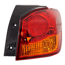 Passenger Side, Outer Tail Light, with Bulb, Halogen, Amber and Red Lens, Production date To December 2016
