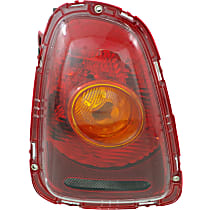 Driver Side Tail Light, With bulb(s), Halogen, Amber Lens, Amber Lens, Yellow Turn Indicator, Hatchback/Convertible 09-10