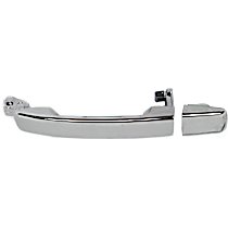 Front, Passenger Side or Rear, Driver or Passenger Chrome Exterior Door Handle, Without Key Hole, For Models Without Navigation System