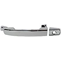 Front, Driver Side Chrome Exterior Door Handle, With Key Hole, For Models Without Navigation System