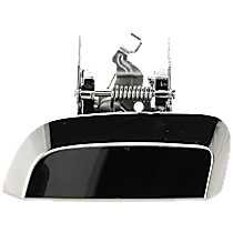 Rear, Passenger Side Chrome Exterior Door Handle, Without Key Hole