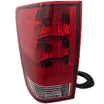 Driver Side Tail Light, With bulb(s), Halogen, Clear and Red Lens, Without Utility Compartment