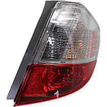 Passenger Side Tail Light, with Bulb, Halogen, Clear and Red Lens